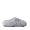 Dearfoams Claire Cable Knit Chenille Womens Memory Foam Clog Slippers In Gray