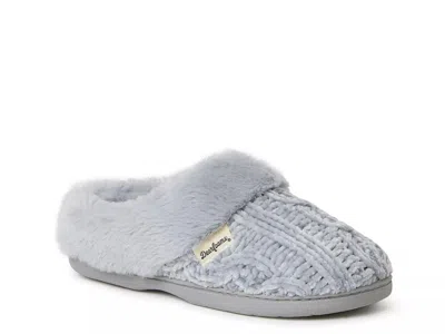 Dearfoams Claire Cable Knit Chenille Womens Memory Foam Clog Slippers In Gray