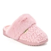 Dearfoams Womens Claire Cable Knit Chenille Clog House Slipper In Pink