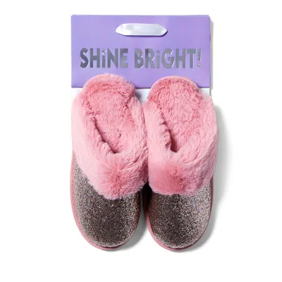 Dearfoams Cozyfoams Women's Glitter Scuff Slipper With Gift Bag In Multi