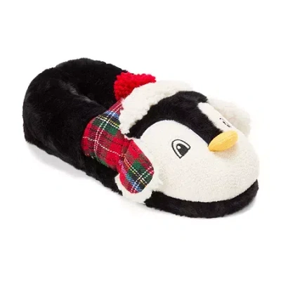 Dearfoams Critter Closed Back Unisex Adult Memory Foam Slip-on Slippers In Black