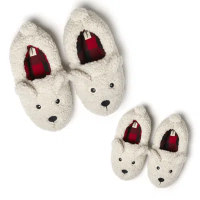 Dearfoams Critter Matching Slipper Set In White