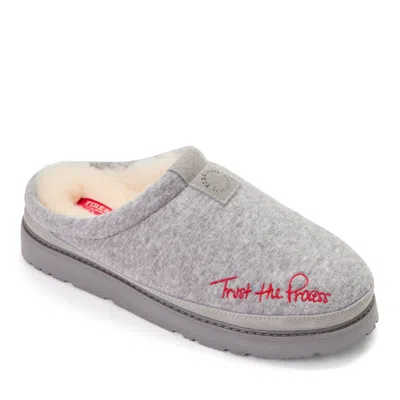 Dearfoams Daniella Karagach's Men's Fireside Knit Shearling Clog In Gray