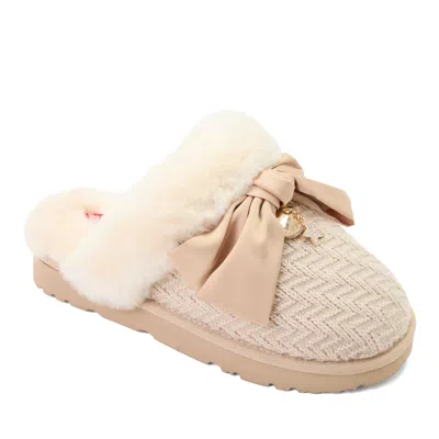 Dearfoams Daniella Karagach's Women's Fireside Knit Shearling Scuff In Multi