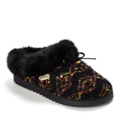 Dearfoams Daphne Knit Clog Slippers In Black