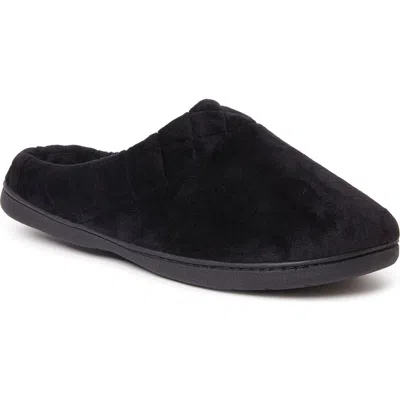 DEARFOAMS DEARFOAMS DARCY QUILTED CUFF VELOUR CLOG SLIPPER