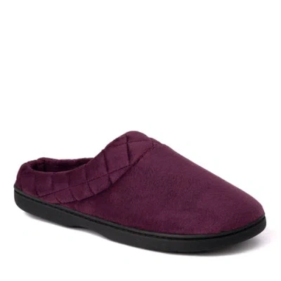 Dearfoams Darcy Quilted Cuff Velour Clog Slipper In Aubergine