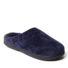 Dearfoams Darcy Quilted Cuff Velour Clog Slipper In Peacoat