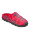 Dearfoams Darcy Quilted Cuff Velour Clog Slipper In Red