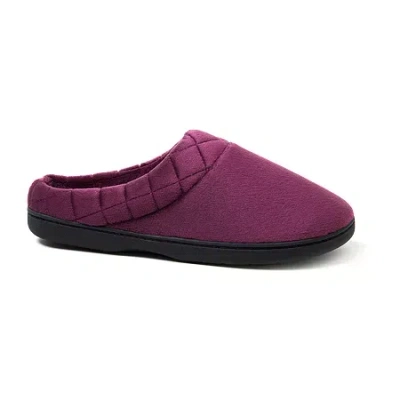 Dearfoams Darcy Velour Scuff Womens Memory Foam Clog Slippers In Purple