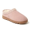 Dearfoams Doreen Genuin Suede Embroidery Womens Memory Foam Clog Slippers In Pink