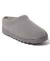 Dearfoams Doreen Genuine Suede Clog With Prayer Seam Slipper In Grey