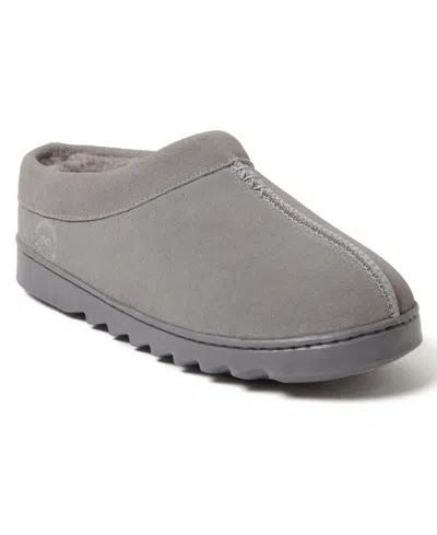 Dearfoams Doreen Genuine Suede Clog With Prayer Seam Slipper In Grey
