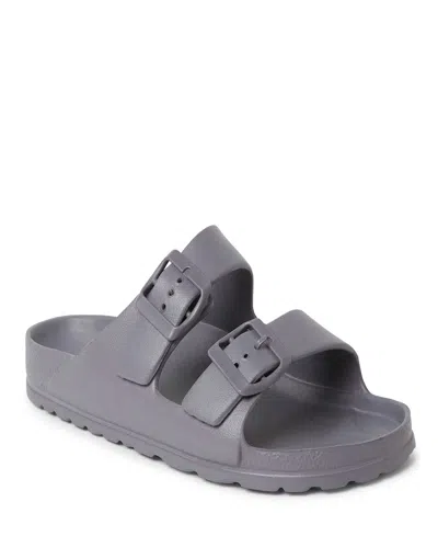 Dearfoams Ecocozy Women's Sustainable Double Buckle Sandal In Gray