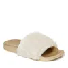 Dearfoams Ecocozy Women's Sustainable Faux Shearling Slide Sandal In Animal Print