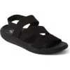Dearfoams Emilia Elastic Gore Strappy Sandal In Black