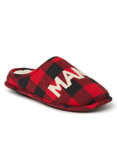 Dearfoams Family Plan Buffalo Check Slipper In Red Plaid