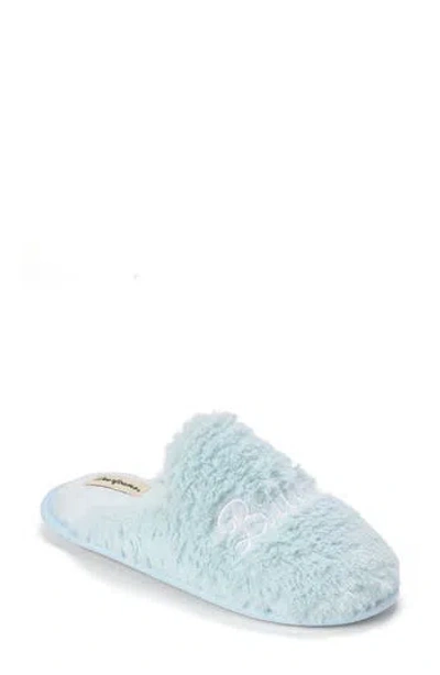 Dearfoams Faux Fur Slipper In Blue Wash/bridesmaid