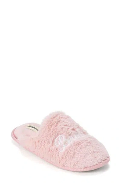 Dearfoams Faux Fur Slipper In Pale Mauve/bridesmaid