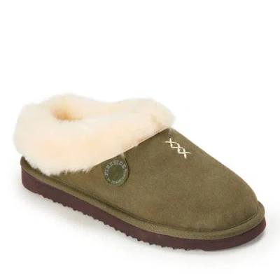 Dearfoams Fireside Adelaide Genuine Shearling Clog Slippers In Animal Print