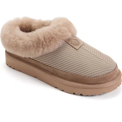 Dearfoams Fireside Adelaide Sport Knit Clog Water Resistant Slippers In Brown