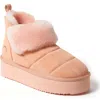 Dearfoams Fireside Bayswater Genuine Shearling Quilted Platform Bootie In Peach Dust