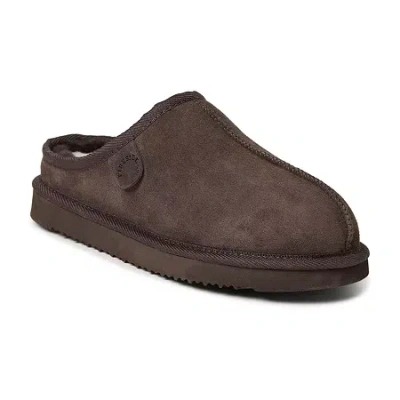 DEARFOAMS FIRESIDE BY DEARFOAM'S MEN'S GRAFTON GENUINE SHEARLING CLOG WITH TAPING SLIPPERS