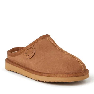 Dearfoams Fireside By  Kids Dempsey Genuine Shearling Clog Slipper In Brown