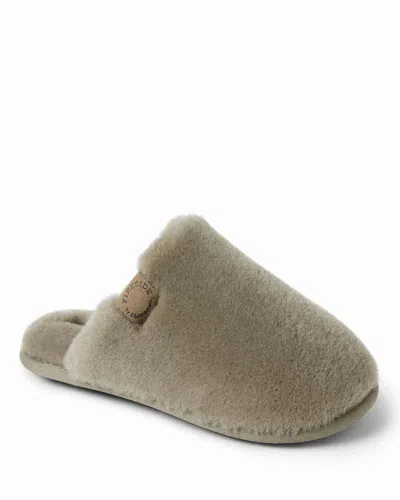Dearfoams Fireside By  Men's Broome Genuine Shearling Fuzzy Scuff House Slipper In Green