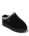 Dearfoams Fireside Grafton Genuine Shearling Clog Slipper With Taping In Black