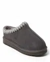 Dearfoams Fireside Grafton Genuine Shearling Clog Slipper With Taping In Gray