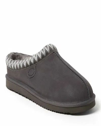 DEARFOAMS FIRESIDE BY DEARFOAMS MEN'S GRAFTON GENUINE SHEARLING CLOG SLIPPER WITH TAPING