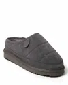 Dearfoams Fireside By  Men's Grafton Quilted Genuine Shearling Clog Slipper In Gray
