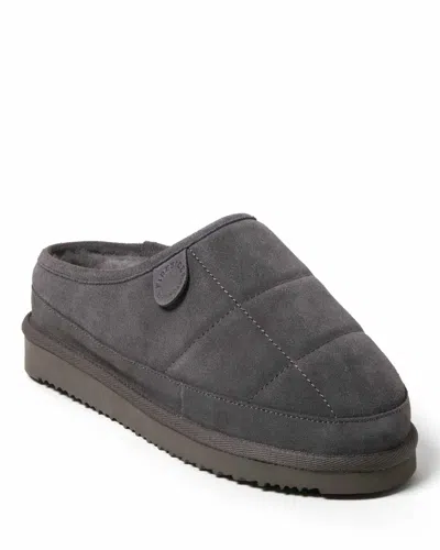 Dearfoams Fireside By  Men's Grafton Quilted Genuine Shearling Clog Slipper In Gray