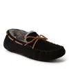 Dearfoams Fireside By  Men's Victor Genuine Shearling Moccasin Slipper In Black