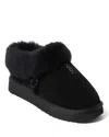 Dearfoams Fireside Adelaide Genuine Shearling Clog Slipper In Black
