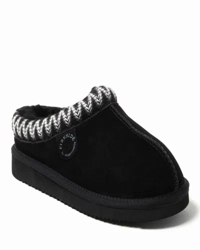 DEARFOAMS FIRESIDE BY DEARFOAMS WOMEN'S GRETA GENUINE SHEARLING CLOG SLIPPER WITH TAPING