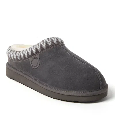 DEARFOAMS FIRESIDE BY DEARFOAMS WOMEN'S GRETA GENUINE SHEARLING CLOG SLIPPER WITH TAPING