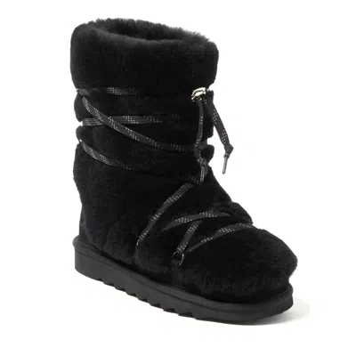 Dearfoams Fireside By  Women's Kalamunda Genuine Shearling Bootie In Black