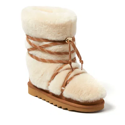 Dearfoams Fireside By  Women's Kalamunda Genuine Shearling Bootie In Pink