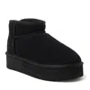 Dearfoams Fireside Kingston Genuine Shearling Platform Bootie In Black