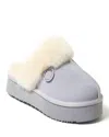 Dearfoams Fireside By  Women's Melton Genuine Shearling Platform Scuff Slipper In Animal Print
