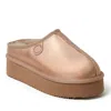 Dearfoams Fireside Queenstown Genuine Shearling Platform Clog Slipper In Multi