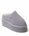 Dearfoams Fireside By  Women's Queenstown Genuine Shearling Platform Clog Slipper In Gray