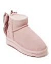 Dearfoams Fireside By  Women's Riverland Genuine Shearling Bootie With Bow In Pink