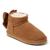 Dearfoams Fireside By  Women's Riverland Genuine Shearling Bootie With Bow In Pink