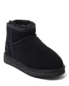 Dearfoams Fireside Riverland Genuine Shearling Micro Bootie In Black