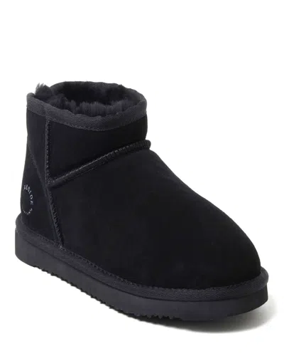 DEARFOAMS FIRESIDE BY DEARFOAMS WOMEN'S RIVERLAND GENUINE SHEARLING MICRO BOOTIE