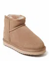Dearfoams Fireside Riverland Genuine Shearling Micro Bootie In Brown