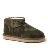 Dearfoams Fireside By  Women's Riverland Genuine Shearling Micro Bootie In Camo